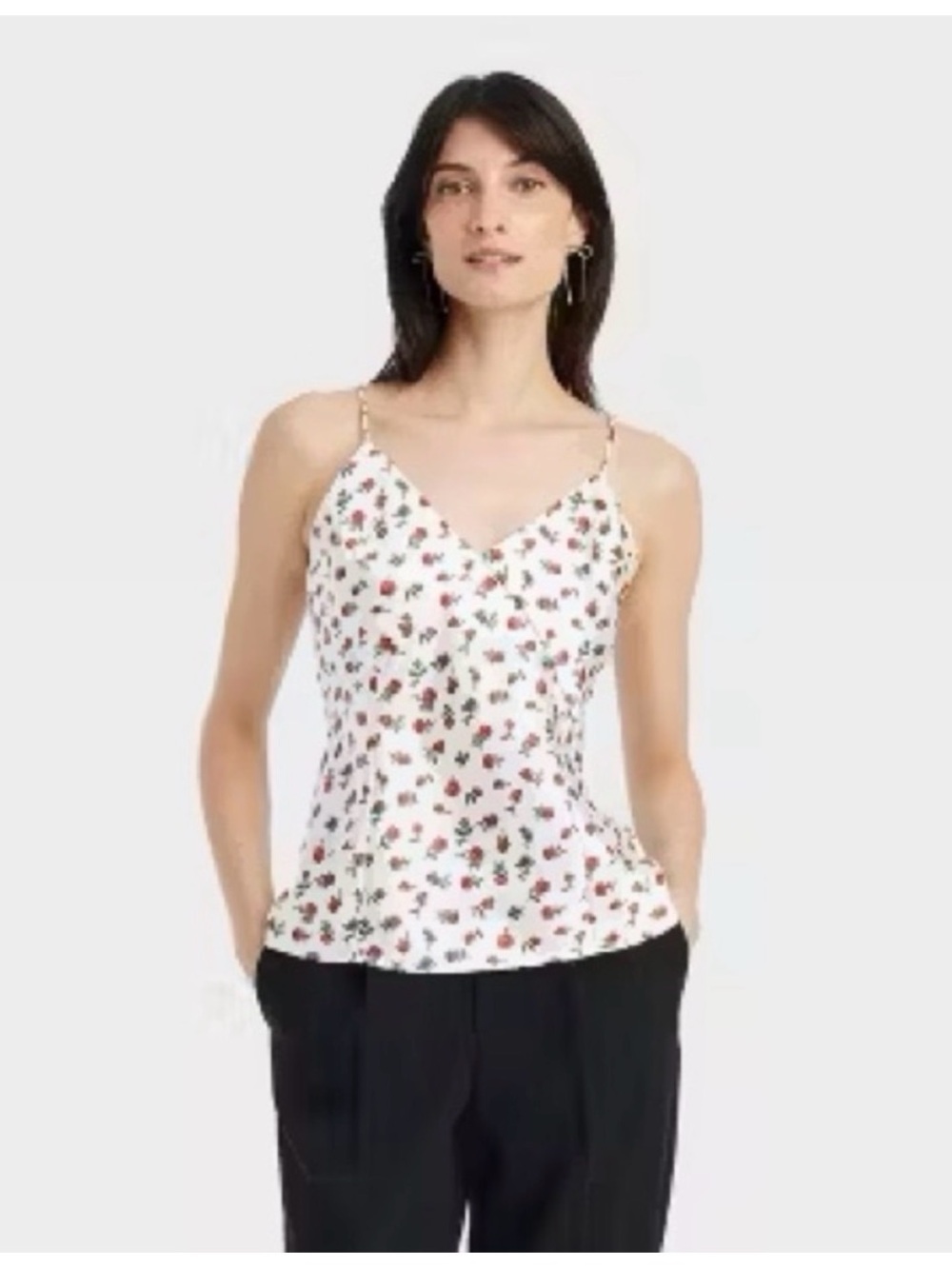 Floral V-Neck Satin Camisole